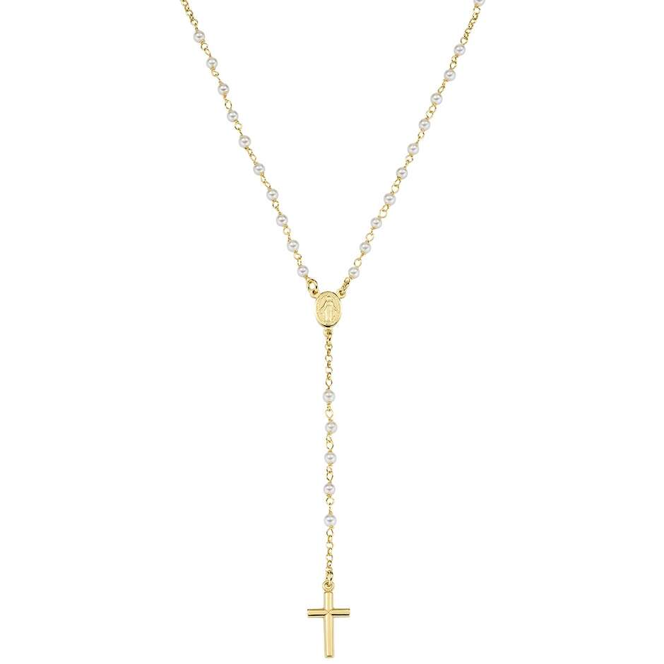 Amen necklace classic golden rosary with pearls