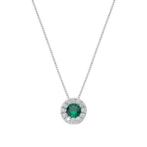 Amen Necklace in Silver and Green and White Zircons Amen Necklace in Silver and Green and White Zircons