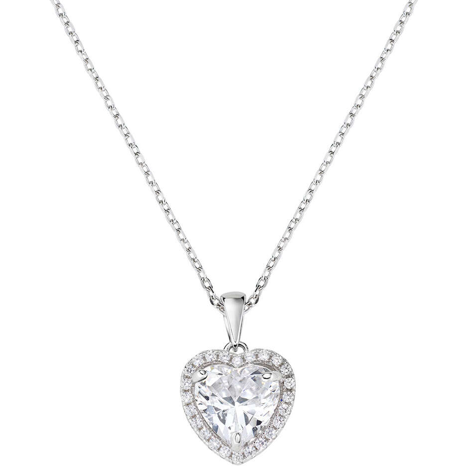 Amen necklace in silver with large heart pendant