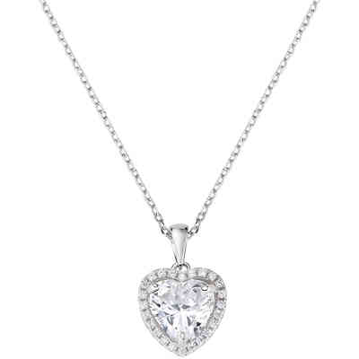 Amen necklace in silver with large heart pendant Amen necklace in silver with large heart pendant