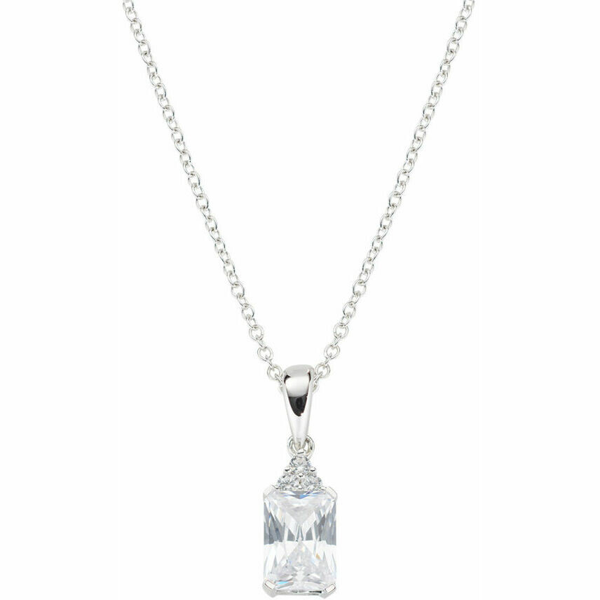 Amen necklace in silver with pendant with white zircons