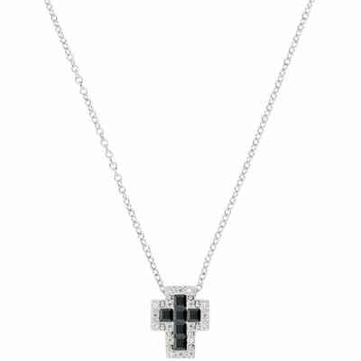 Amen necklace with black and white zircon cross Amen necklace with black and white zircon cross