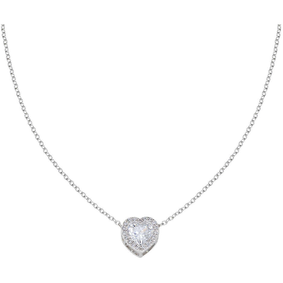 Amen pave heart necklace in silver and white zircons