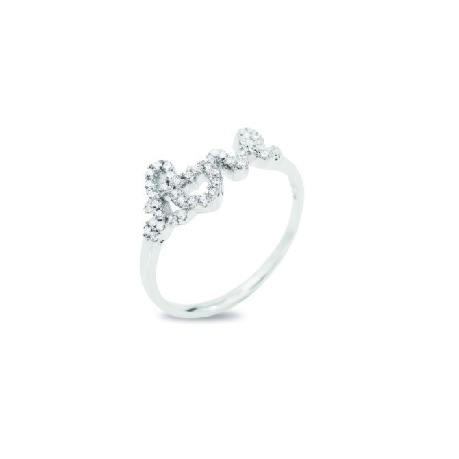 Amen ring with Love writing in silver and zircons