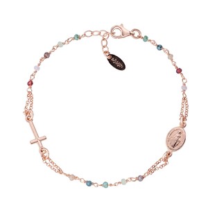 Amen Rosary Bracelet in Silver with Pastel Multicolor Crystals Amen Rosary Bracelet in Silver with Pastel Multicolor Crystals