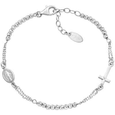 Amen rosary bracelet with diamond spheres Amen rosary bracelet with diamond spheres