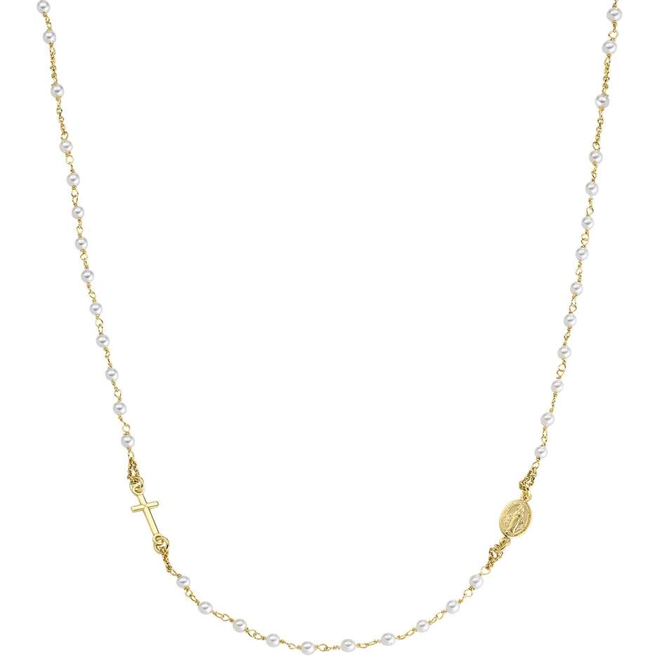 Amen rosary necklace gold and pearl choker