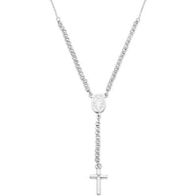 Amen Rosary Necklace with Diamond Spheres Amen Rosary Necklace with Diamond Spheres