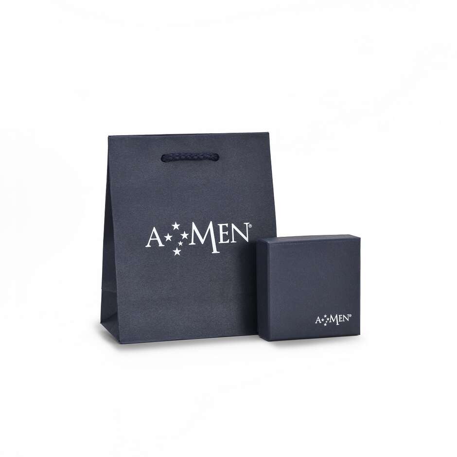 Amen Rosary ring in silver and white zircons
