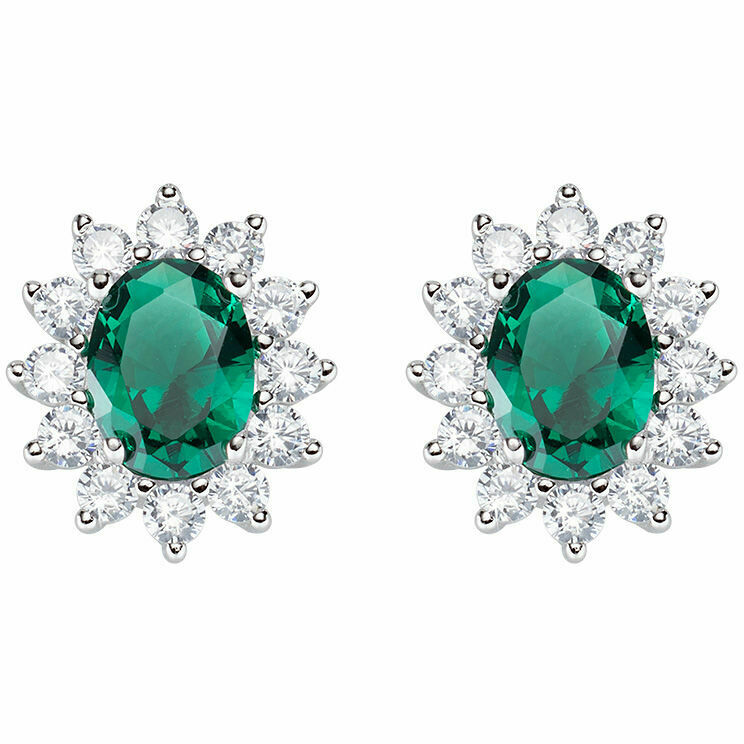 Amen Royal Lady Green Zircon Earrings and Outline