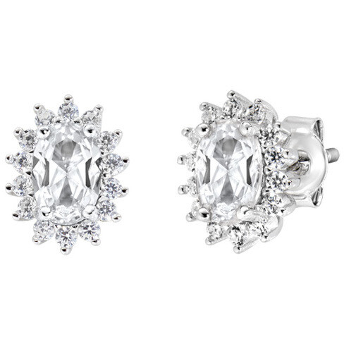Amen Royal Lady Mini White Zircon Earrings