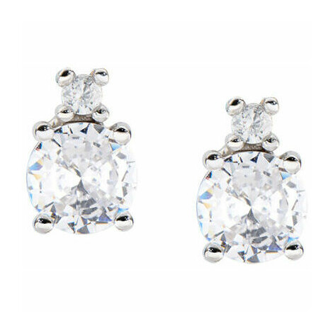 Amen solitaire earrings in silver and zircons