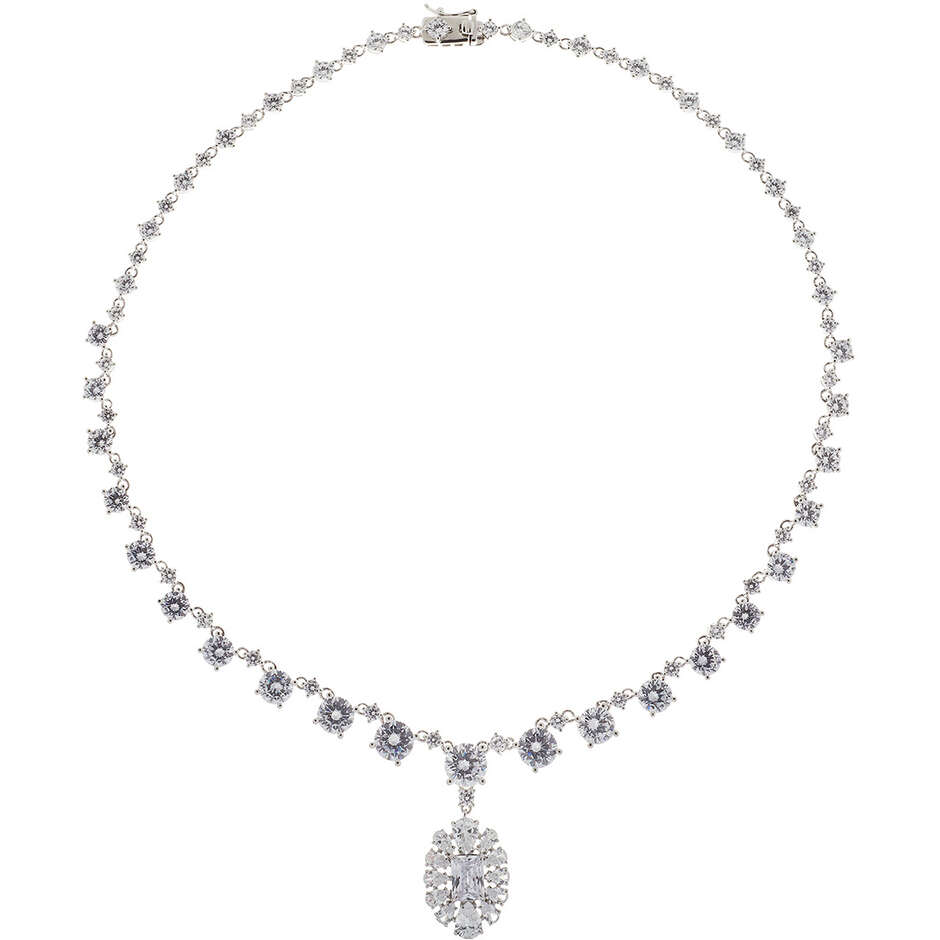 Amen Stardust jewel necklace in silver and white zircons