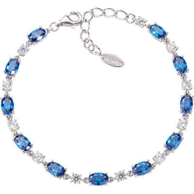 Amen Stardust tennis bracelet in silver with blue and white zirconia