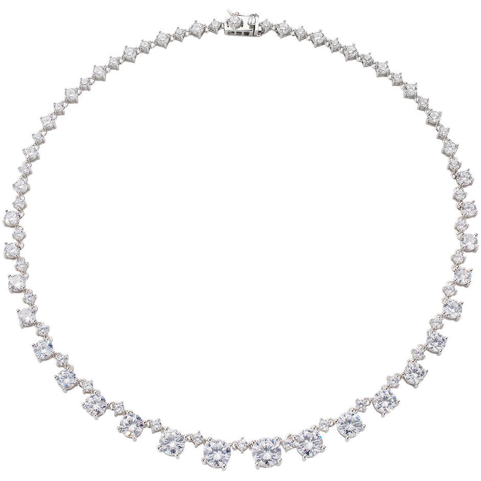 Amen Stardust tennis necklace in silver with white zircons
