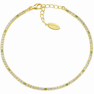 Amen Tennis Bracelet Gold Plated with White and Green Zirconia 1.5mm Amen Tennis Bracelet Gold Plated with White and Green Zirconia 1.5mm