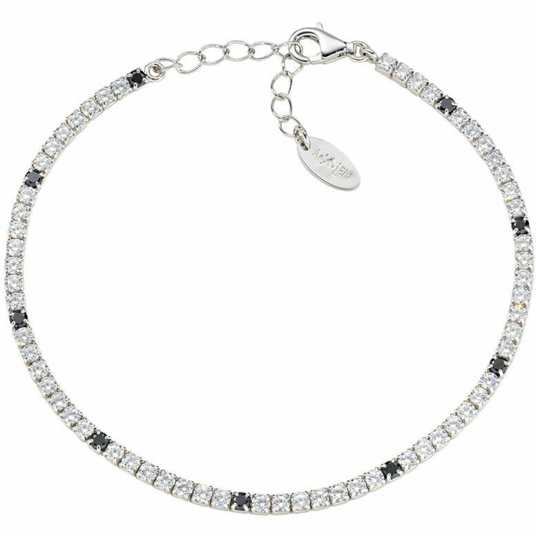Amen Tennis Bracelet with White and Black Zircons
