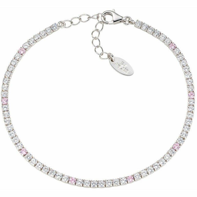 Amen Tennis Bracelet with White and Pink Zircons