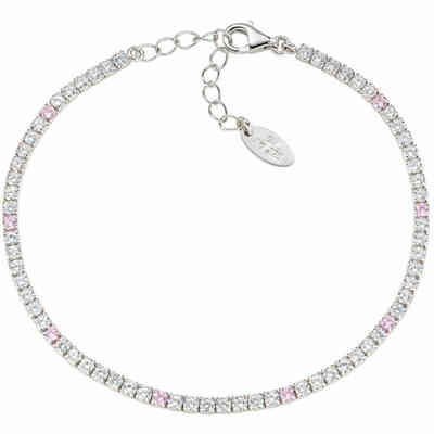 Amen Tennis Bracelet with White and Pink Zircons Amen Tennis Bracelet with White and Pink Zircons