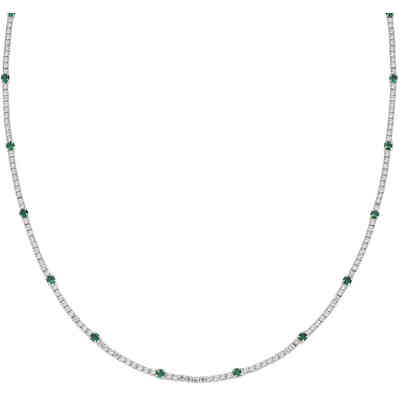 Amen Tennis Necklace with White and Green Zircons Amen Tennis Necklace with White and Green Zircons
