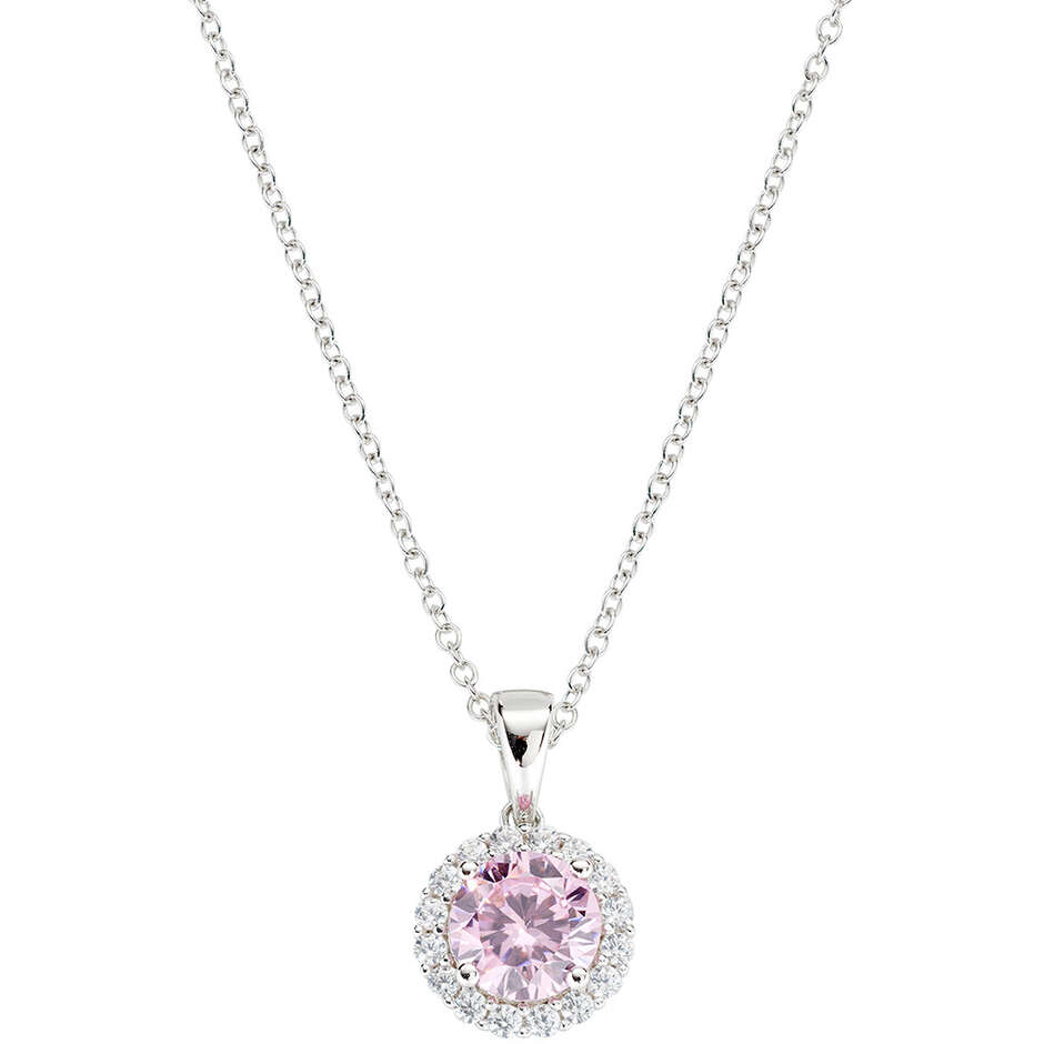 Amen women's necklace in silver with pink zircon light point