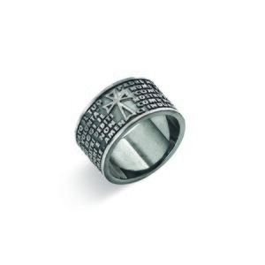 Anello a Fascia in Argento Brunito Padre Nostro Amen Anello a Fascia in Argento Brunito Padre Nostro Amen