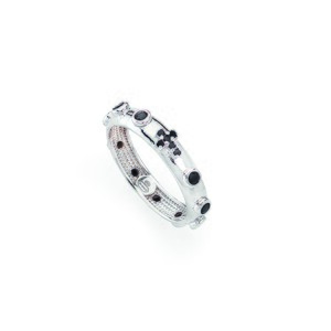 Anello Amen Rosario in argento Zirconi Neri Anello Amen Rosario in argento Zirconi Neri