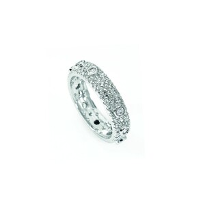 Anello Amen Rosario Zirconi Pave Bianco Anello Amen Rosario Zirconi Pave Bianco