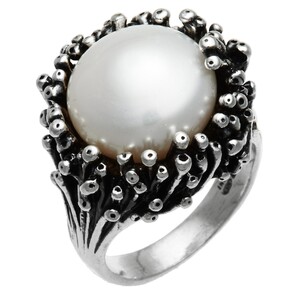 Anello Argento Giovanni Raspini Anemone con perla Anello Argento Giovanni Raspini Anemone con perla