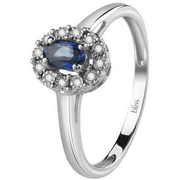 Anello Bliss in Oro Bianco Diamanti e Zaffiri Anello Bliss in Oro Bianco Diamanti e Zaffiri