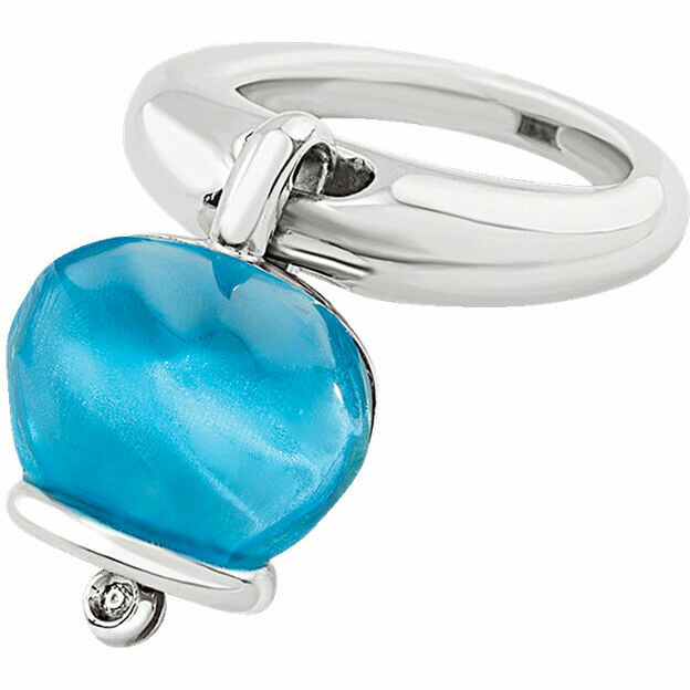 Anello Chantecler Campanella in argento e resina sfaccettata azzurra
