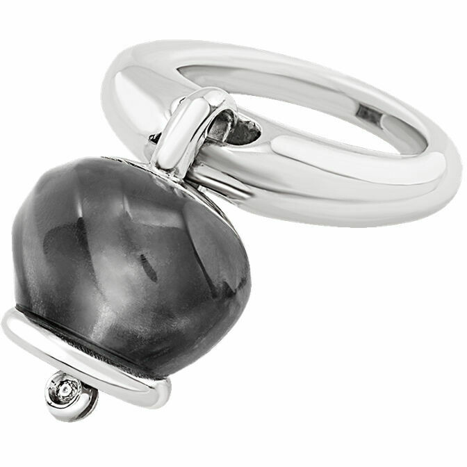 Anello Chantecler Campanella in argento e resina nera Franco Cuomo Gioielli
