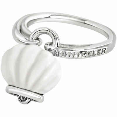 Anello Chantecler Campanella in resina bianca e argento Anello Chantecler Campanella in resina bianca e argento