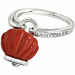 Anello Chantecler Campanella in resina corallo e argento Resina rossa