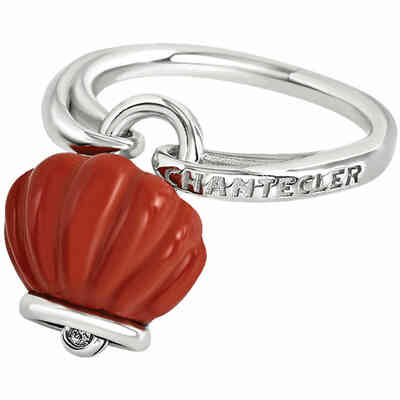 Anello Chantecler Campanella in resina corallo e argento Anello Chantecler Campanella in resina corallo e argento