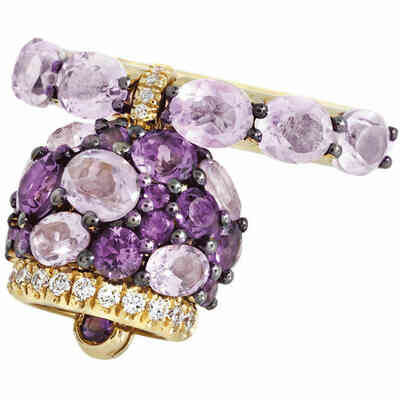 Anello Chantecler Campanella oro giallo con ametista e diamanti