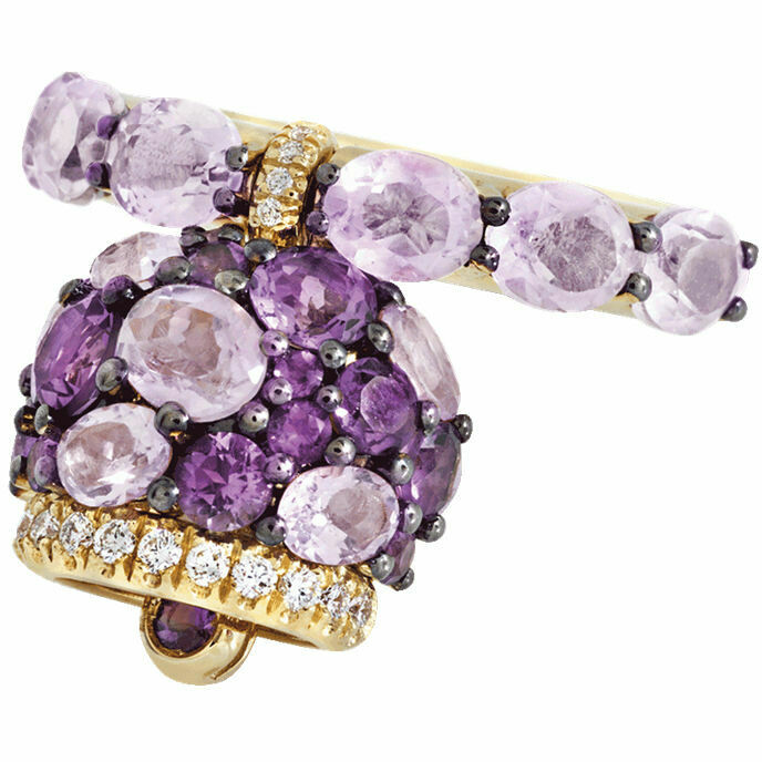 Anello Chantecler Campanella oro giallo con ametiste e diamanti
