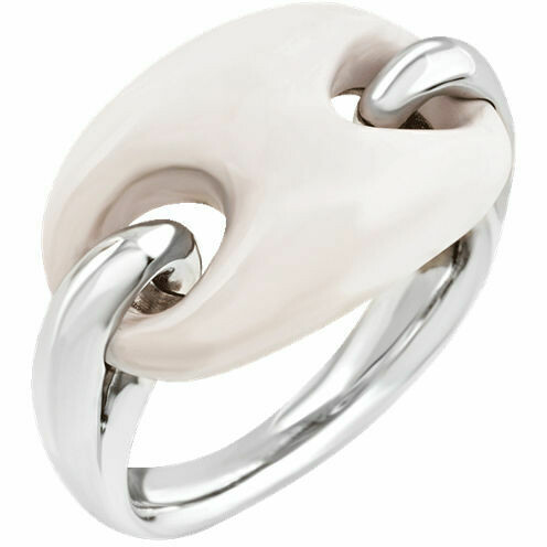 Anello Chantecler Capriness maglia marina e resina bianca