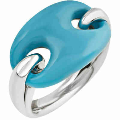 Anello Chantecler Capriness maglia marina e resina turchese Anello Chantecler Capriness maglia marina e resina turchese