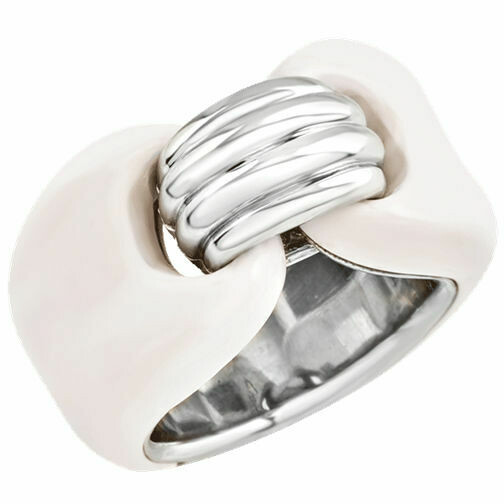 Anello Chantecler Capriness maglia marina resina bianca