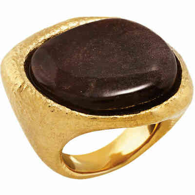 Anello Chantecler Enchanté in argento dorato e resina color miele