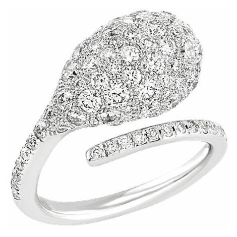 Anello Chantecler Joyful in oro bianco con pavè di diamanti