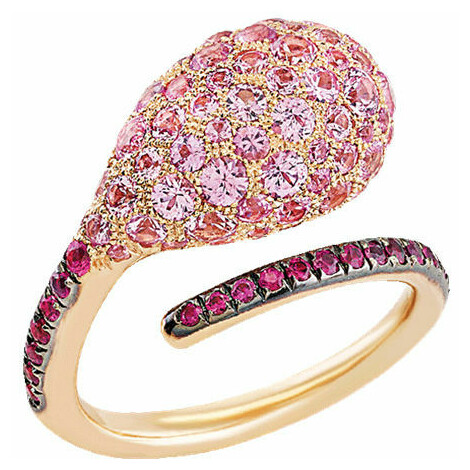Anello Chantecler Joyful in oro rosa e zaffiri rosa