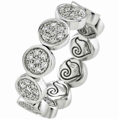 Anello Chantecler Paillettes oro bianco e diamanti