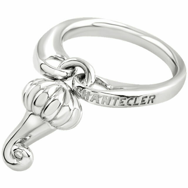 Anello Chantelcer corno pendente in argento