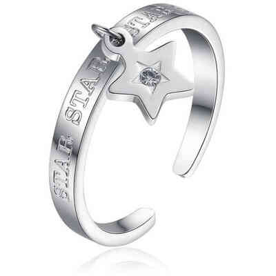 Anello da donna in acciaio Sagapo Click pendente stella Anello da donna in acciaio Sagapo Click pendente stella