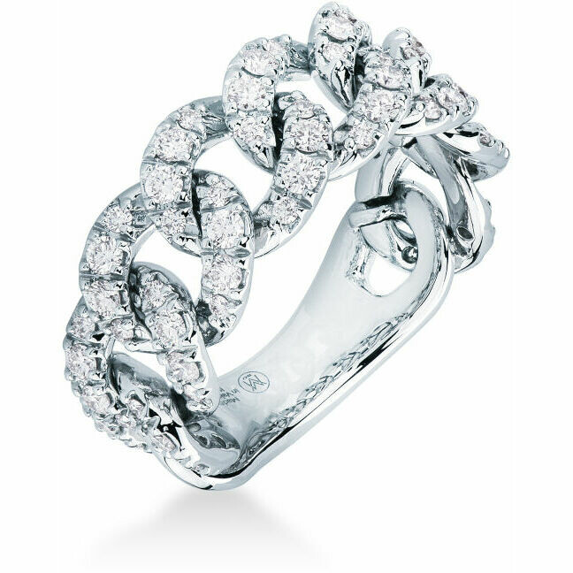 Anello groumette Mirco Visconti in oro bianco e pave di diamanti