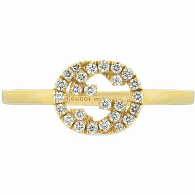 Anello Gucci Interlocking G in oro giallo e diamanti Anello Gucci Interlocking G in oro giallo e diamanti