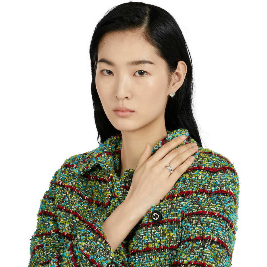 Anello Gucci Tag in argento fascia da 6 mm