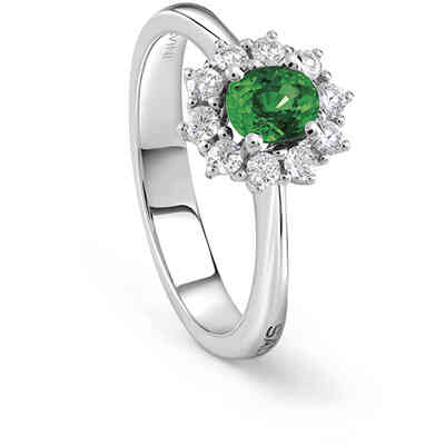 Anello in Oro Bianco con Diamanti e Smeraldo Salvini Love For Color Anello in Oro Bianco con Diamanti e Smeraldo Salvini Love For Color